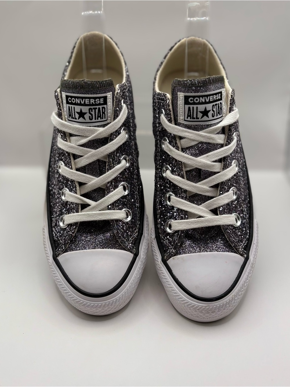 Converse Kids' Glitter Low Top Sneakers - Black Sparkle